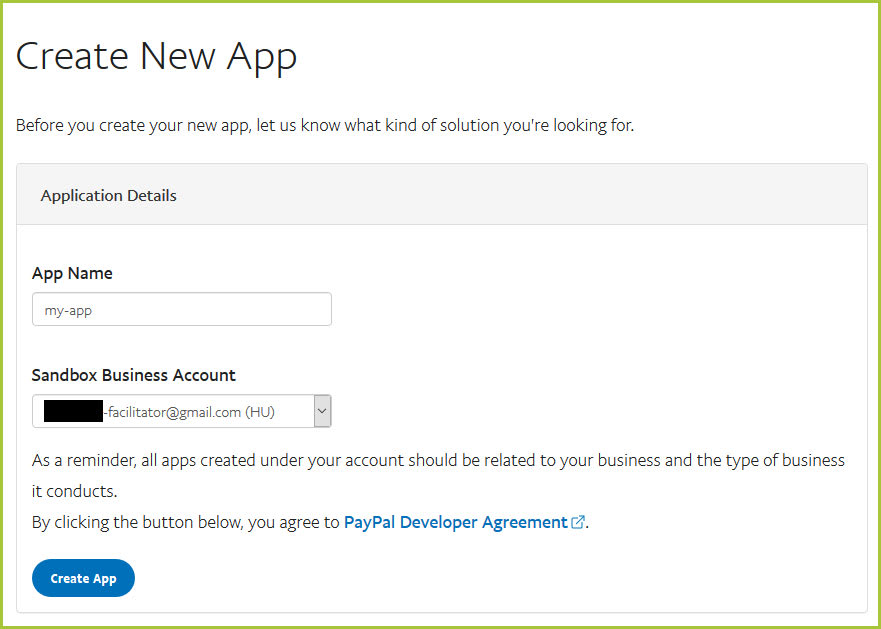 PayPal integrálása webshopba - 2. lépés